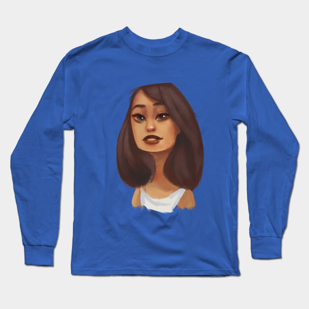 Blue woman Long Sleeve T-Shirt by RamonMascaros